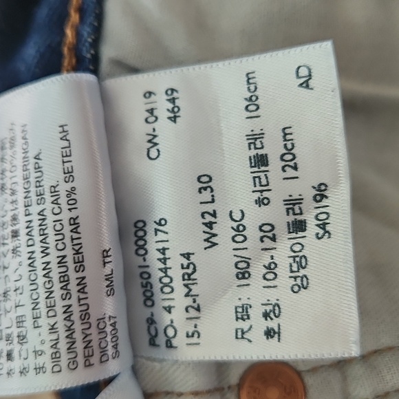 Levi's Men 501 Original Fit Straight Leg Button Fly Blue Jeans 42X30 - Picture 7 of 7